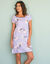 Chemise de nuit imprimé fleuri - lot de 2 (marine + parme)