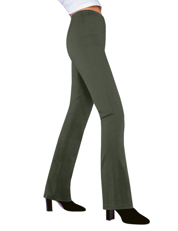 Legging bootcut uni, taille élastiquée (kaki)