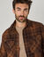 Surchemise boutonn&eacute;e flanelle carreaux qualit&eacute; lourde (marron clair)