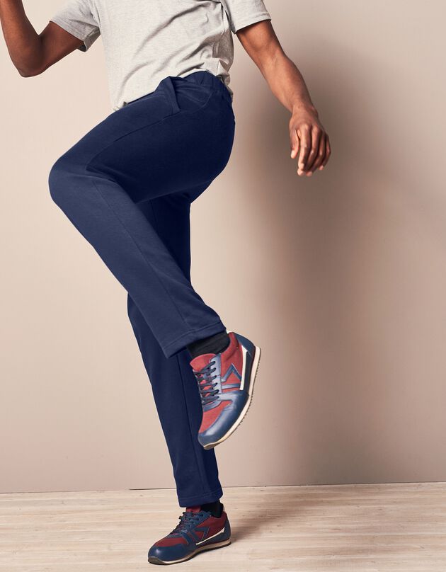 Pantalon jogging molleton bas droits (marine)