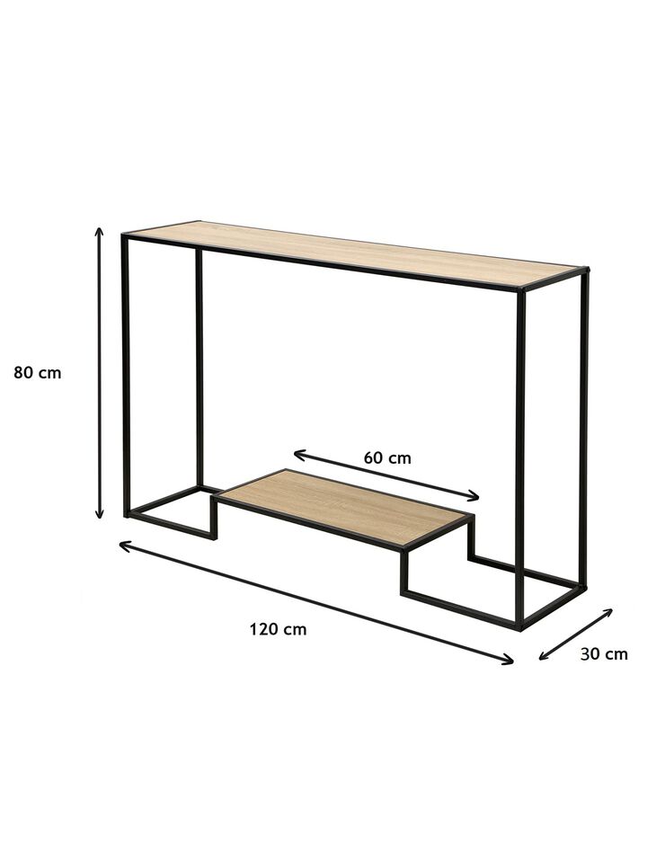Console STOCKIES style industriel - 2 niveaux (naturel)