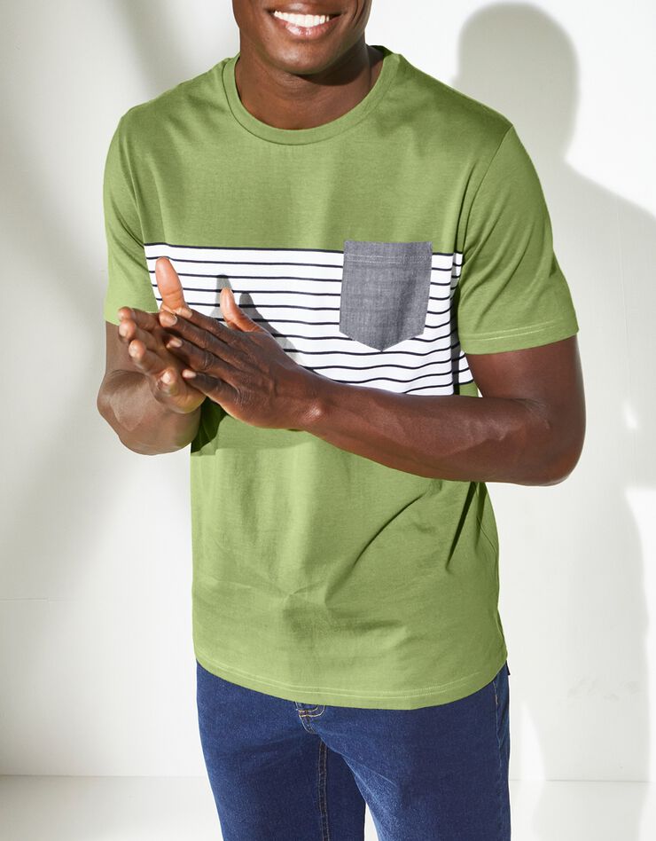 Tee-shirt rayé manches courtes (vert) Tee-shirt rayé manches courtes (vert)
