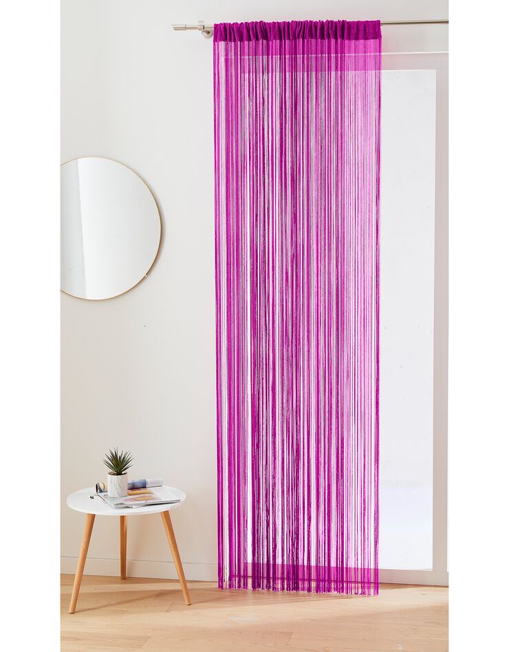 Rideau de fils découpable finition passe-tringle (fuchsia)