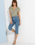 T-shirt col tunisien manches courtes, imprimé (kaki)