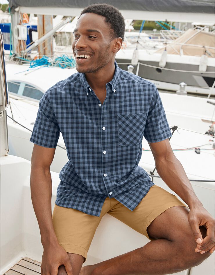 Chemise vichy manches courtes (bleu jean) Chemise vichy manches courtes (bleu jean)