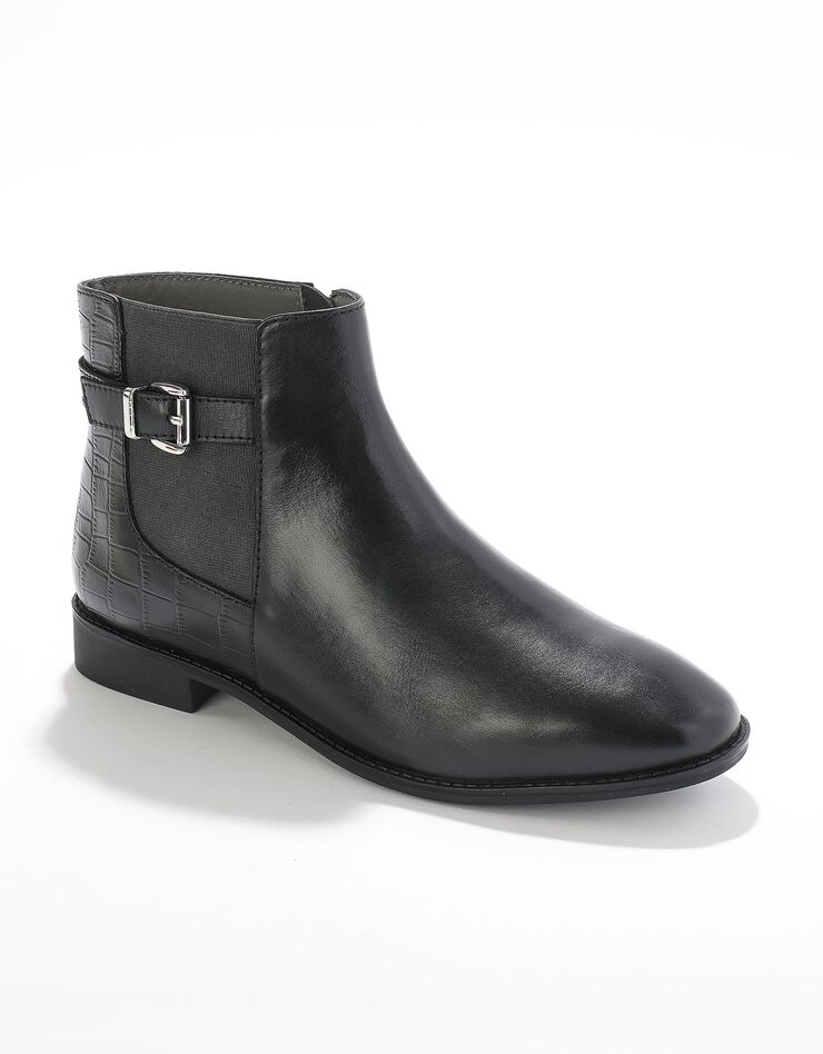 Boots cuir bi-matière (noir) Boots cuir bi-matière (noir)