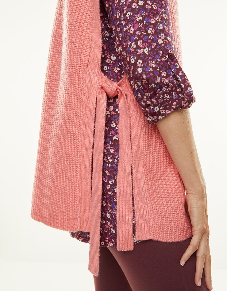 Pull tunique sans manches, maille anglaise toucher mohair (corail) Pull tunique sans manches, maille anglaise toucher mohair (corail)