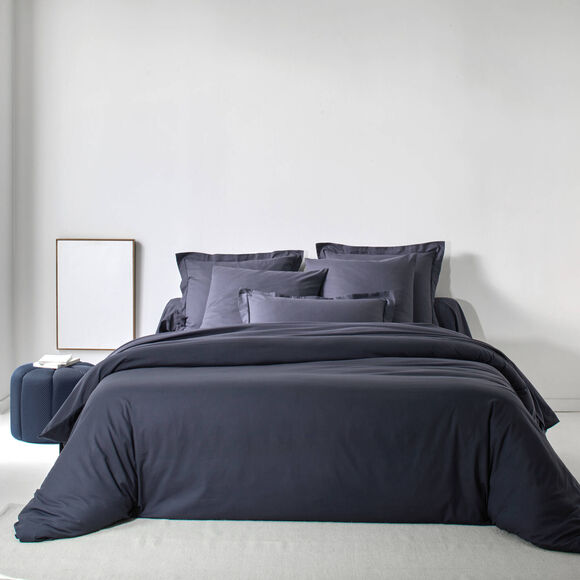 Linge de lit uni - polyester-coton 57 fils/cm&sup2; (bleu encre)