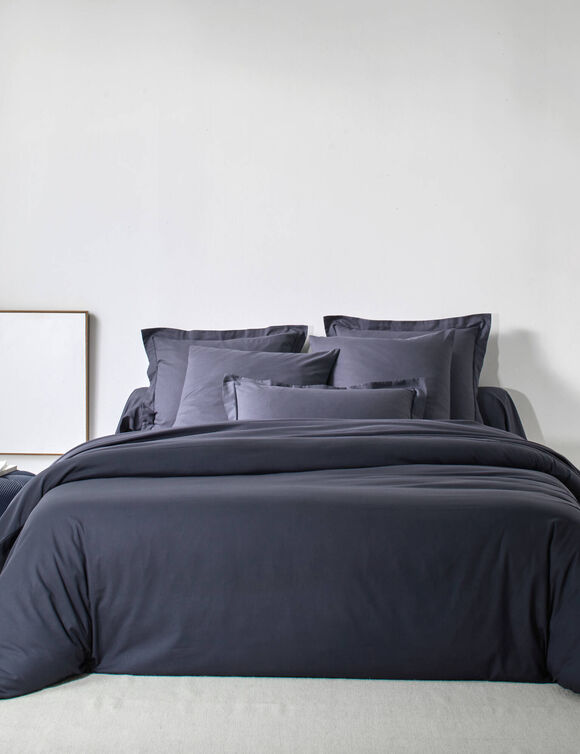 Linge de lit uni - polyester-coton 57 fils/cm&sup2; (bleu encre)