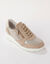 Baskets à lacets grande largeur, en cuir avec empiècements extensibles. (beige)