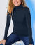 Sous-pull col roul&eacute; coton stretch uni (marine)