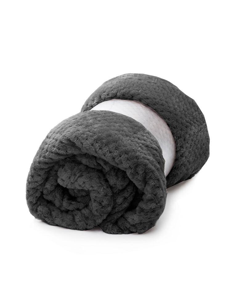 Couverture en velours effet tissé (gris anthracite)