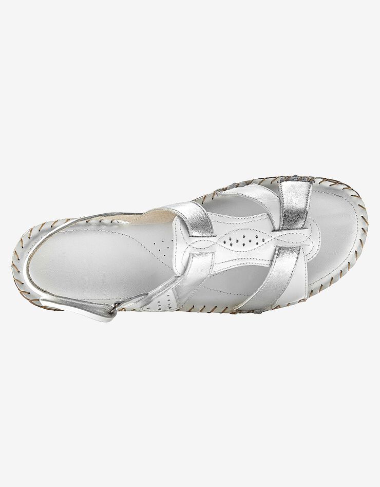 Sandales bicolores en cuir extra souple (blanc) Sandales bicolores en cuir extra souple (blanc)