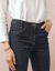 Jean slim taille haute, coupe raccourcie (brut)