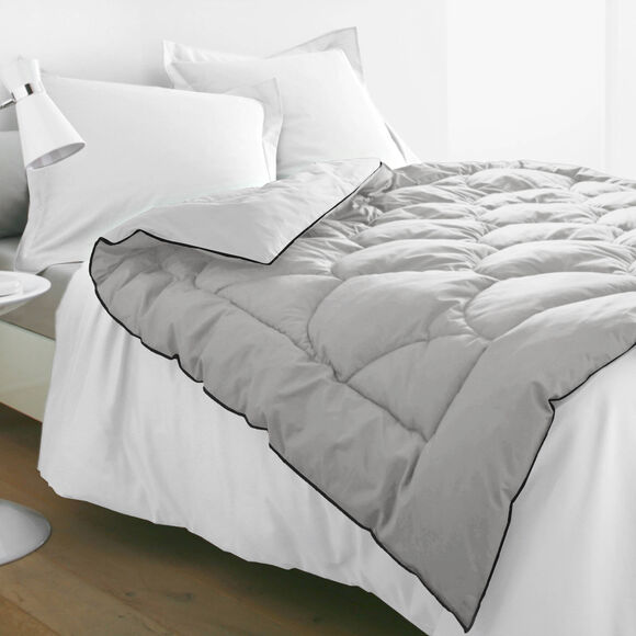 Edredon bicolore (gris + blanc)