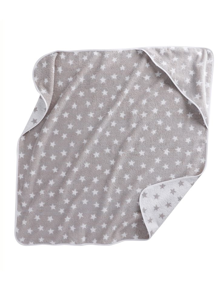 Cape de bain enfant éponge coton jacquard étoiles - 380g/m2 (taupe) Cape de bain enfant éponge coton jacquard étoiles - 380g/m2 (taupe)