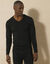 Tee-shirt sous-vêtement homme col V manches longues chaleur modérée - lot de 2 (noir)