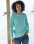 Pull col rond maille anglaise (turquoise)