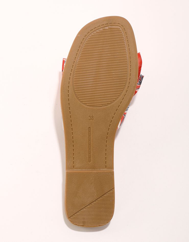 Mules plates imprimées avec nœud fantaisie (orange) Mules plates imprimées avec nœud fantaisie (orange)