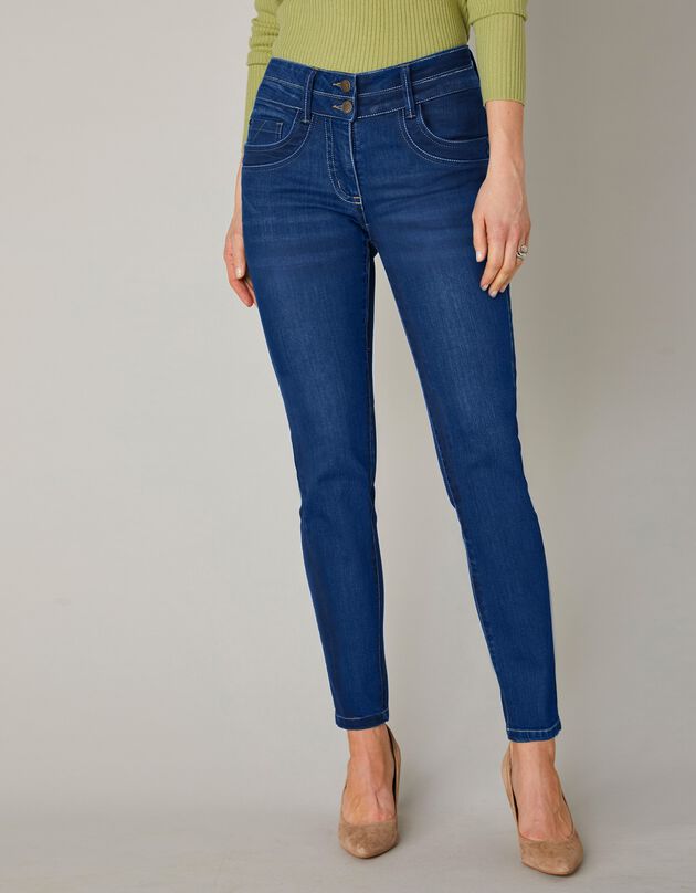 Jean coupe 7/8ème fuselée stretch (dark blue)