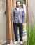 Sweat zippé col montant maille doublée molleton (gris chiné)