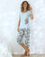 Pyjama pantacourt imprimé - coton modal (bleu ciel)
