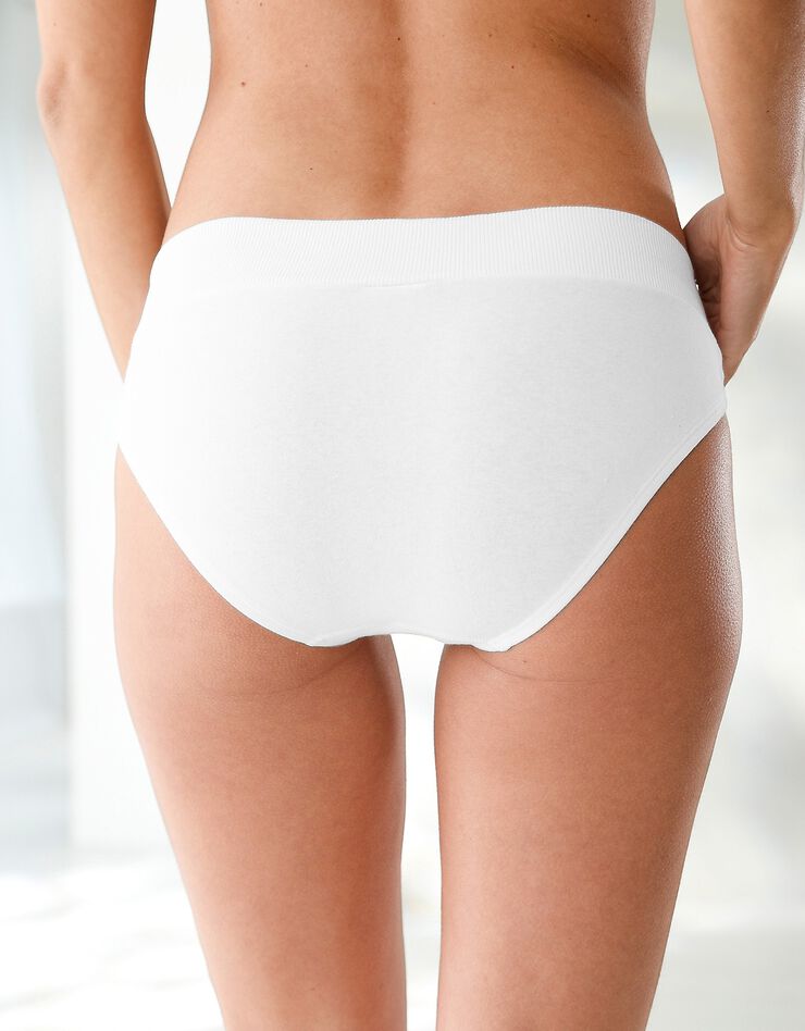 Culotte midi coton stretch ceinture confort - lot de 2 (blanc + noir) Culotte midi coton stretch ceinture confort - lot de 2 (blanc + noir)