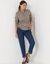 T-shirt col montant zippé imprimé (kaki)