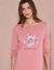 Chemise de nuit courte manches longues  (rose)