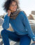 Pull col rond finitions écailles (bleu grisé)