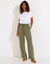 Pantalon large fluide uni (kaki)