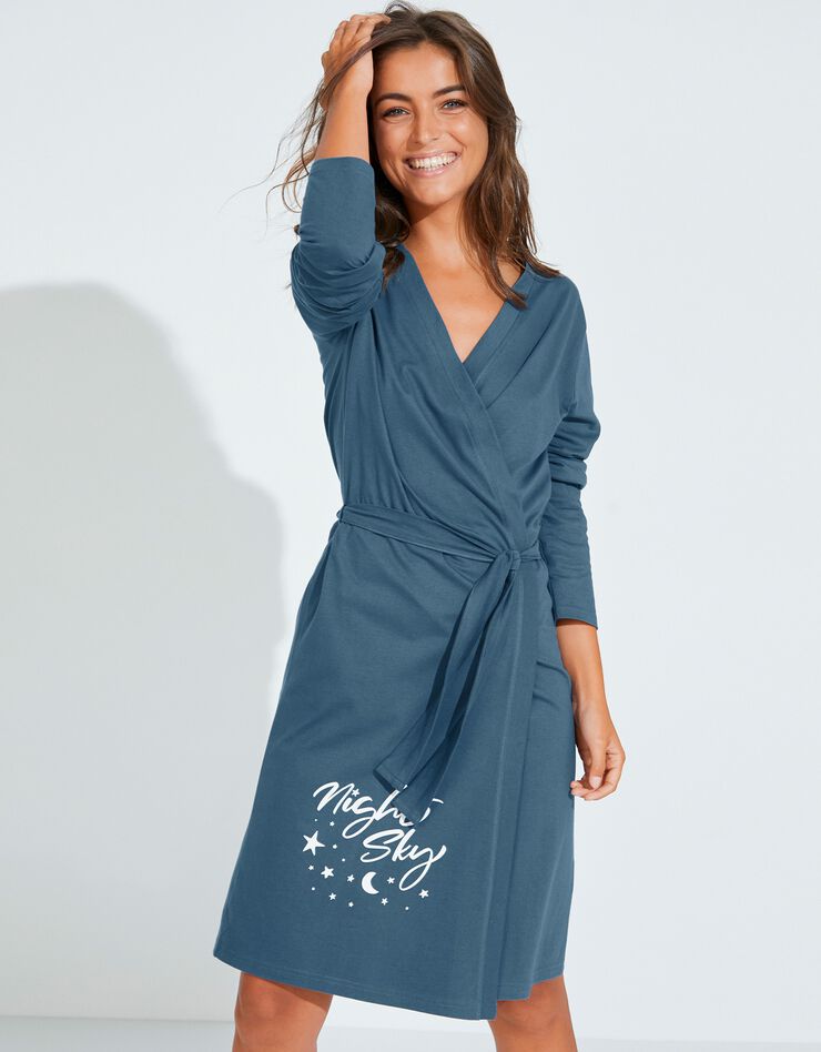 Peignoir maille jersey imprimé "Night" (bleu foncé) Peignoir maille jersey imprimé "Night" (bleu foncé)
