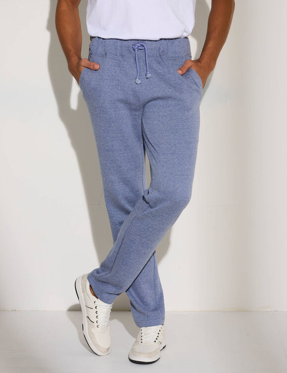 Pantalon jogging molleton bas droits (bleu jean)