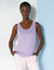 Débardeur bretelles larges uni, coton (mauve)