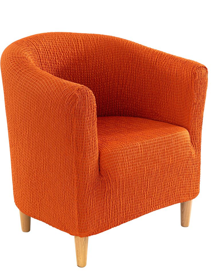 Housse extensible jacquard gaufré - fauteuil cabriolet (orange)