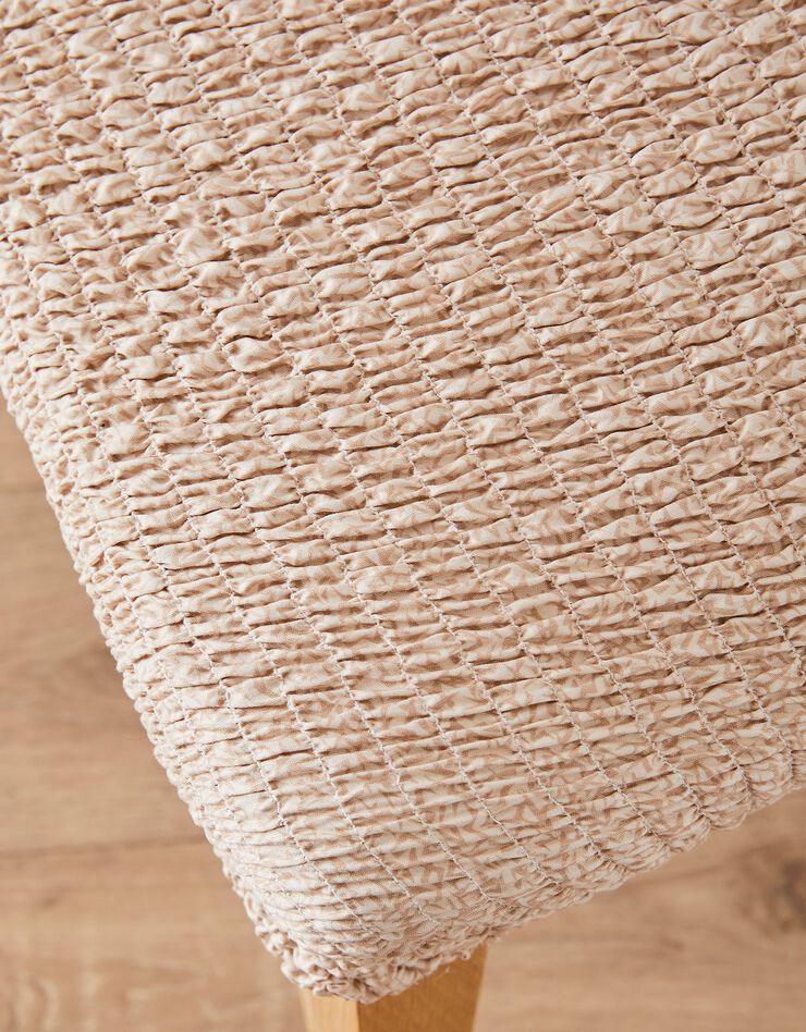 Housse microfibre bi-extensible gaufrée spéciale chaise  (beige)