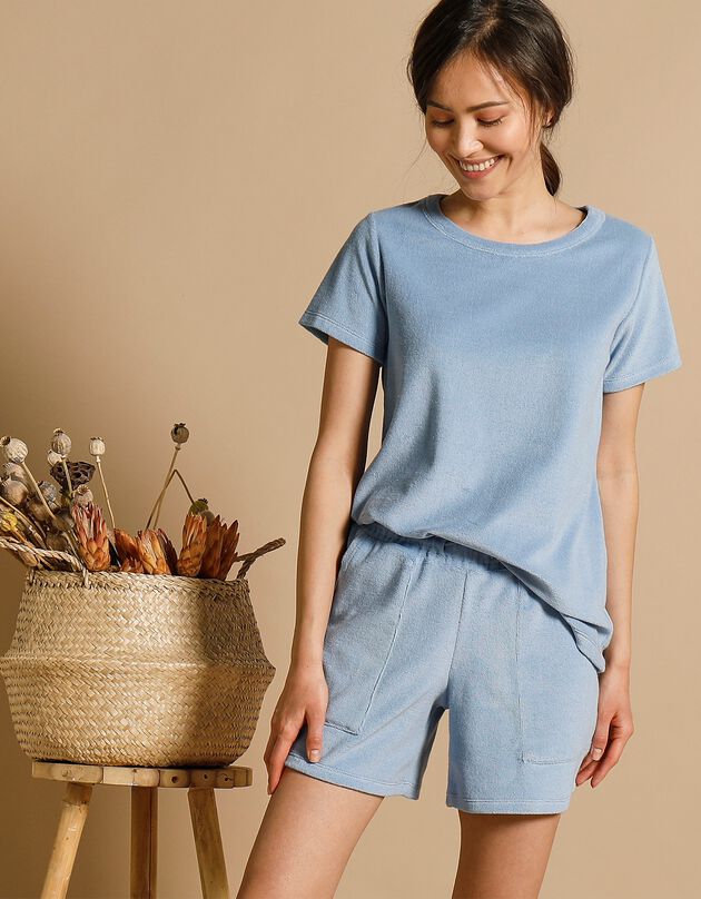 Short maille velours (bleu lavande) Short maille velours (bleu lavande)