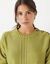 Pull col rond maille fantaisie (vert mousse)