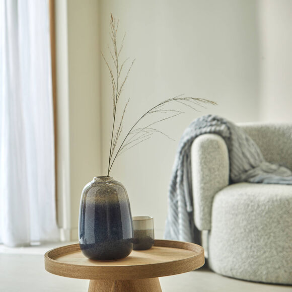 Vase en c&eacute;ramique finition &eacute;mail (bleu)
