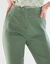 Pantalon gainant, coupe droite taille haute (vert grisé)
