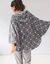 Poncho à capuche, maille polaire toucher peluche (gris / rose)