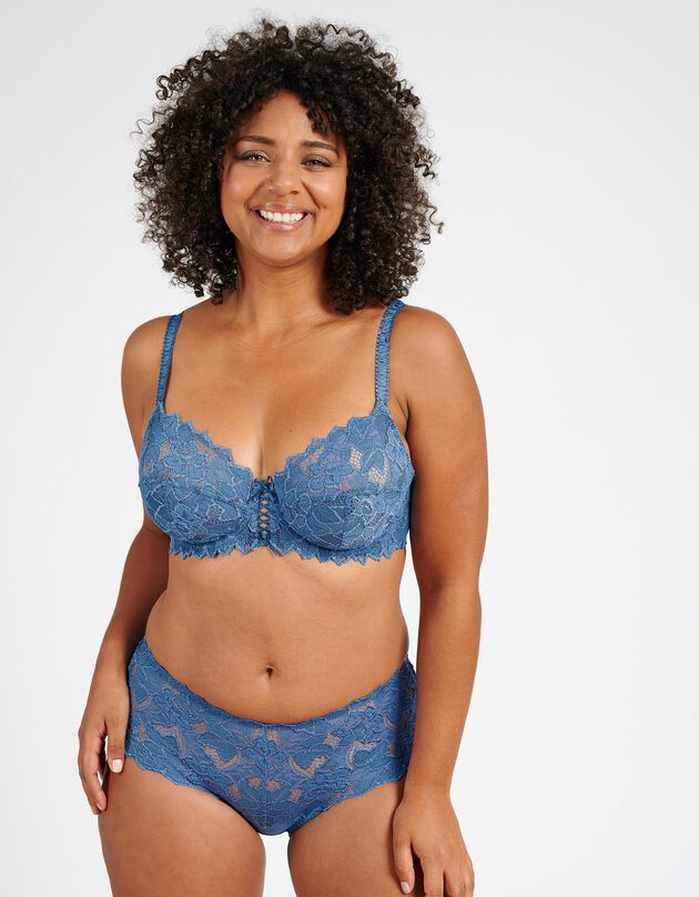 Culotte haute dentelle unie Arum (bleu) Culotte haute dentelle unie Arum (bleu)