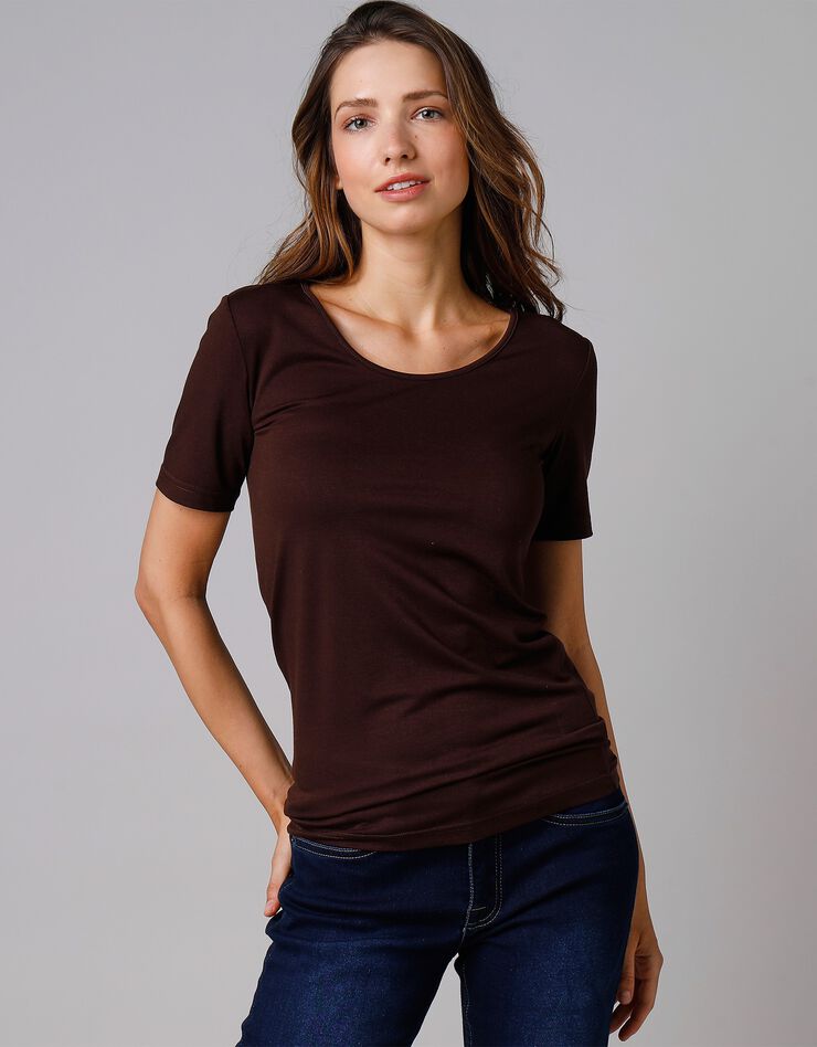 Tee-shirt manches courtes chaleur seconde peau (chocolat) Tee-shirt manches courtes chaleur seconde peau (chocolat)