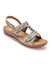 Sandales cuir imprimé - largeur confort (multicolore)