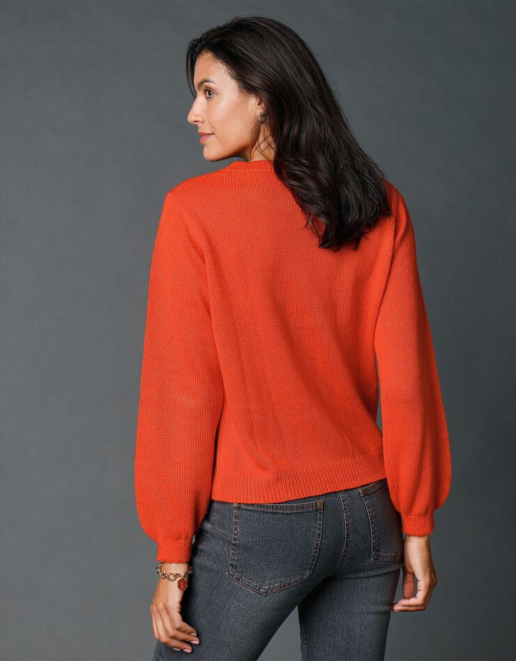 Cardigan boutonné ajouré (orange) Cardigan boutonné ajouré (orange)