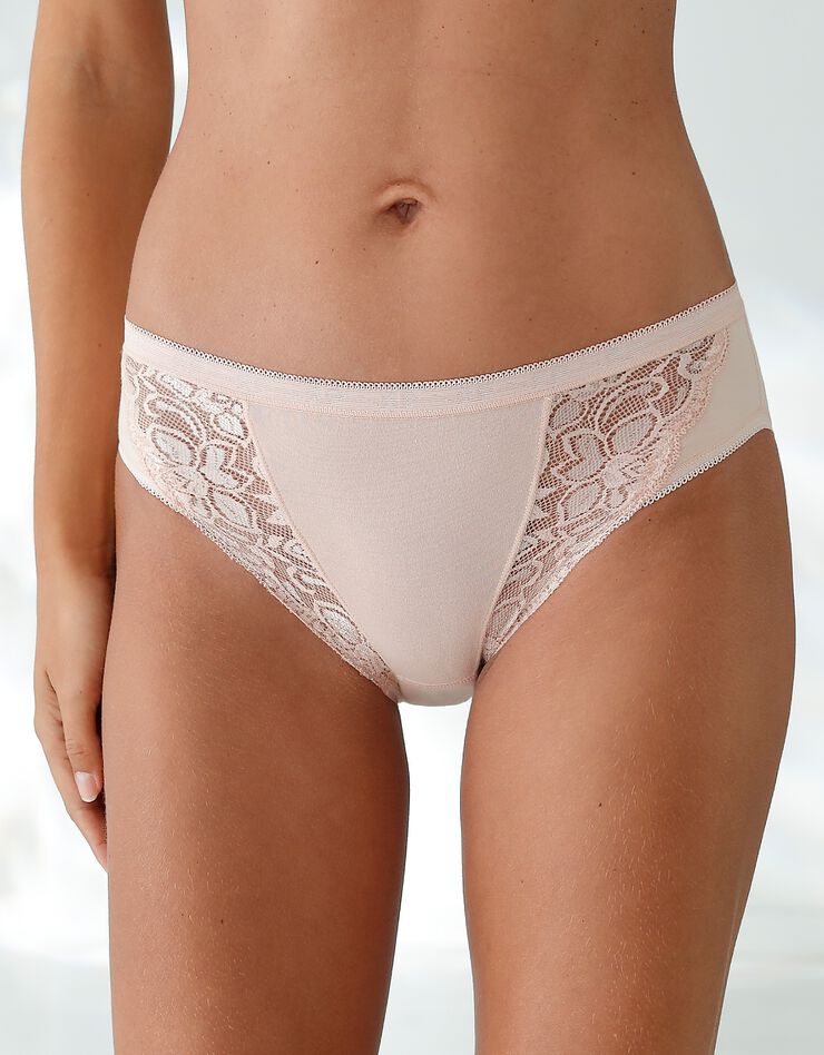 Culotte midi dentelle - lot de 3 (poudre) Culotte midi dentelle - lot de 3 (poudre)