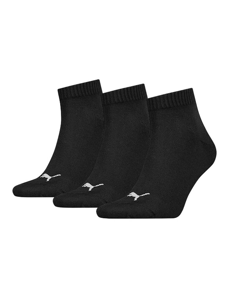 Chaussettes Quarter - lot de 3 paires noires (noir) Chaussettes Quarter - lot de 3 paires noires (noir)