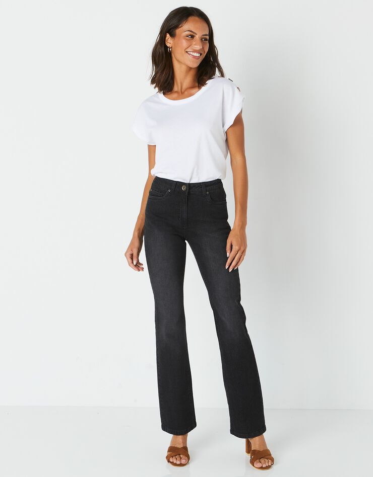 Jean bootcut coupe stretch, spécial petites (noir) Jean bootcut coupe stretch, spécial petites (noir)