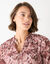 Blouse plissée imprimé fleuri, voile (rose / chocolat)