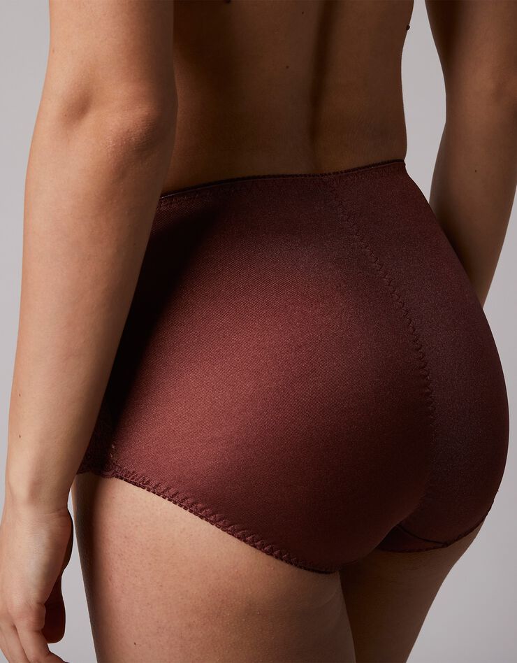 Gainette maille satinée et dentelle Salford - lot de 2 (chocolat + taupe)